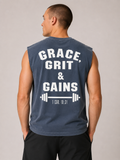 Grace. Grit. Gains. Faith & Fitness Muscle Tank