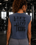 Lift for the PR. Live for the KING. Women’s Cropped Muscle Tee