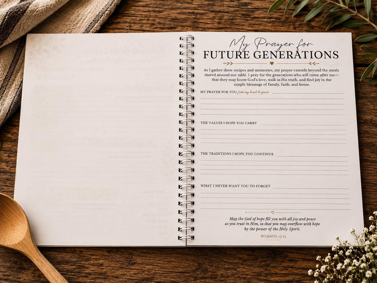 Family Recipe Book & Memory Keeper | Heirloom Cookbook Journal, Faith Traditions