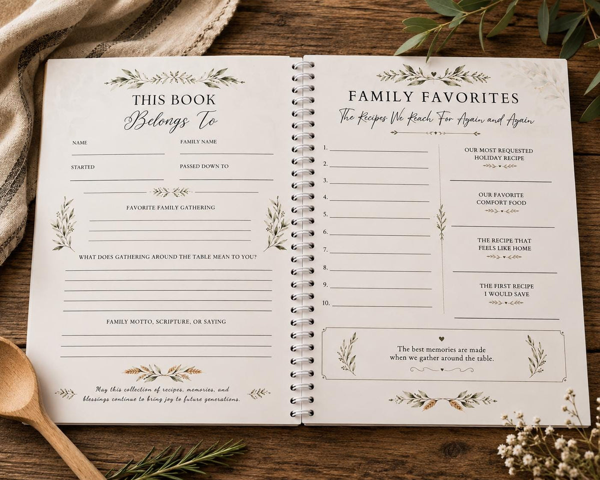 Family Recipe Book & Memory Keeper | Heirloom Cookbook Journal, Faith Traditions