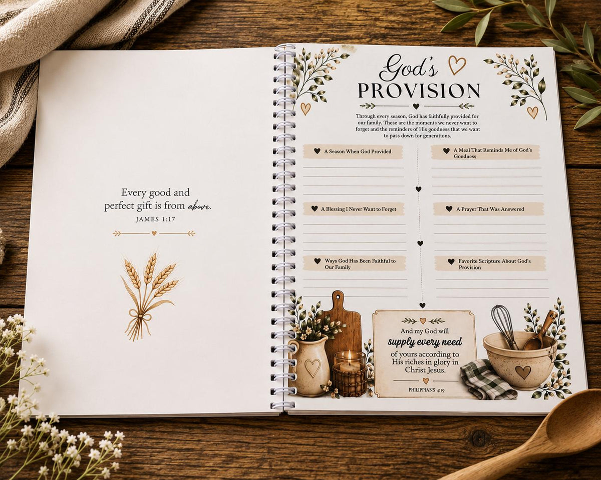 Family Recipe Book & Memory Keeper | Heirloom Cookbook Journal, Faith Traditions