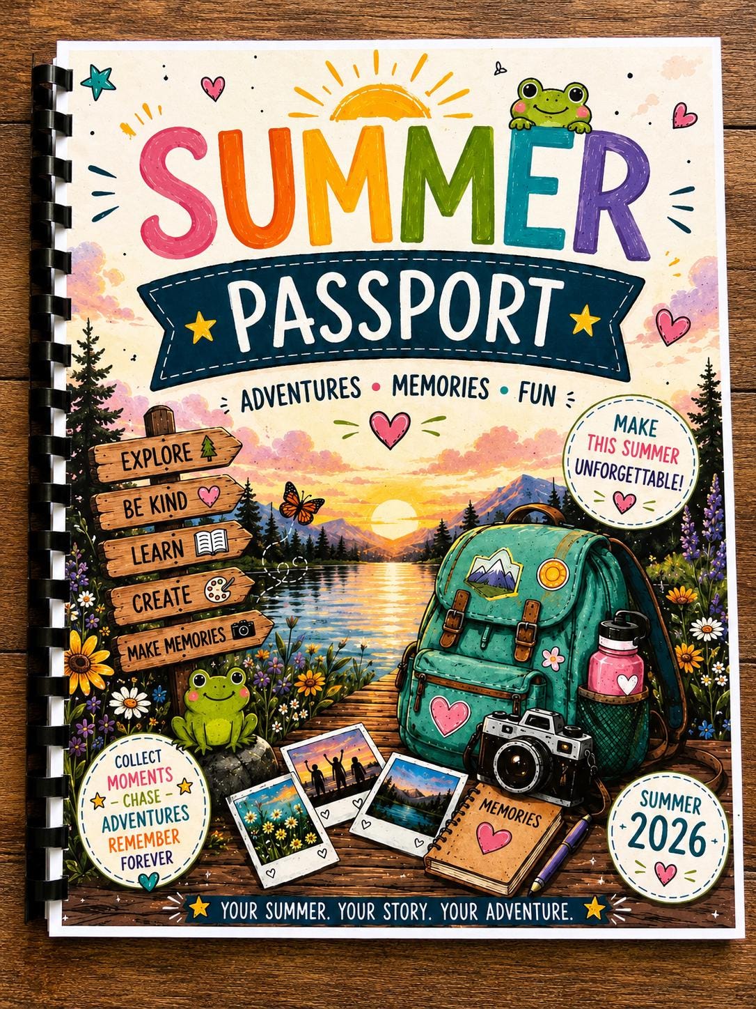 Summer Passport Activity Book | Girls Tween Journal, Reading Challenge, Memory Maker