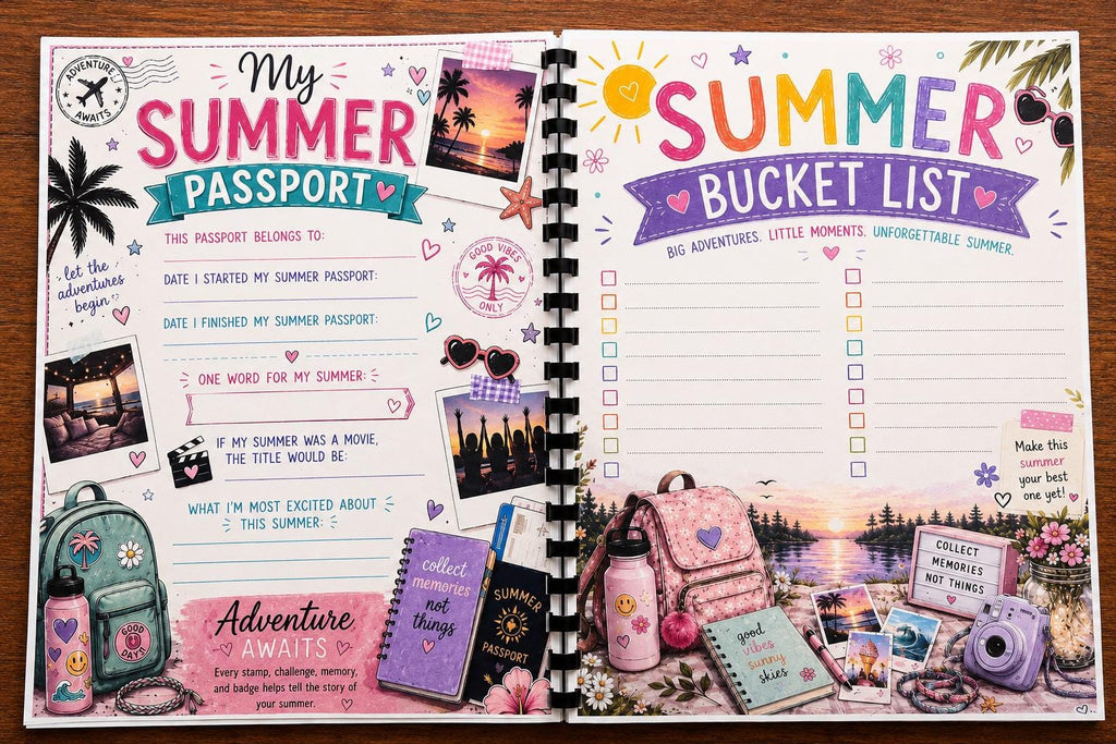 Summer Passport Activity Book | Girls Tween Journal, Reading Challenge, Memory Maker