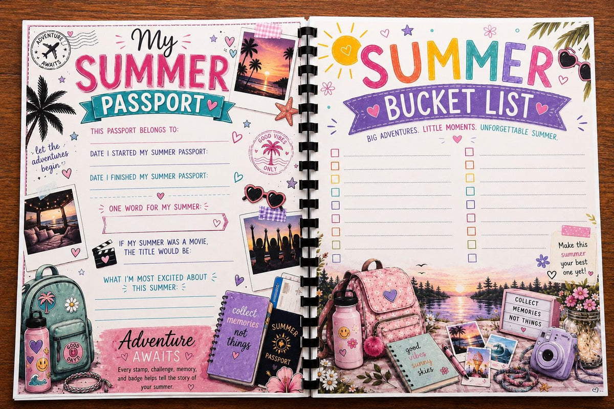 Summer Passport Activity Book | Girls Tween Journal, Reading Challenge, Memory Maker