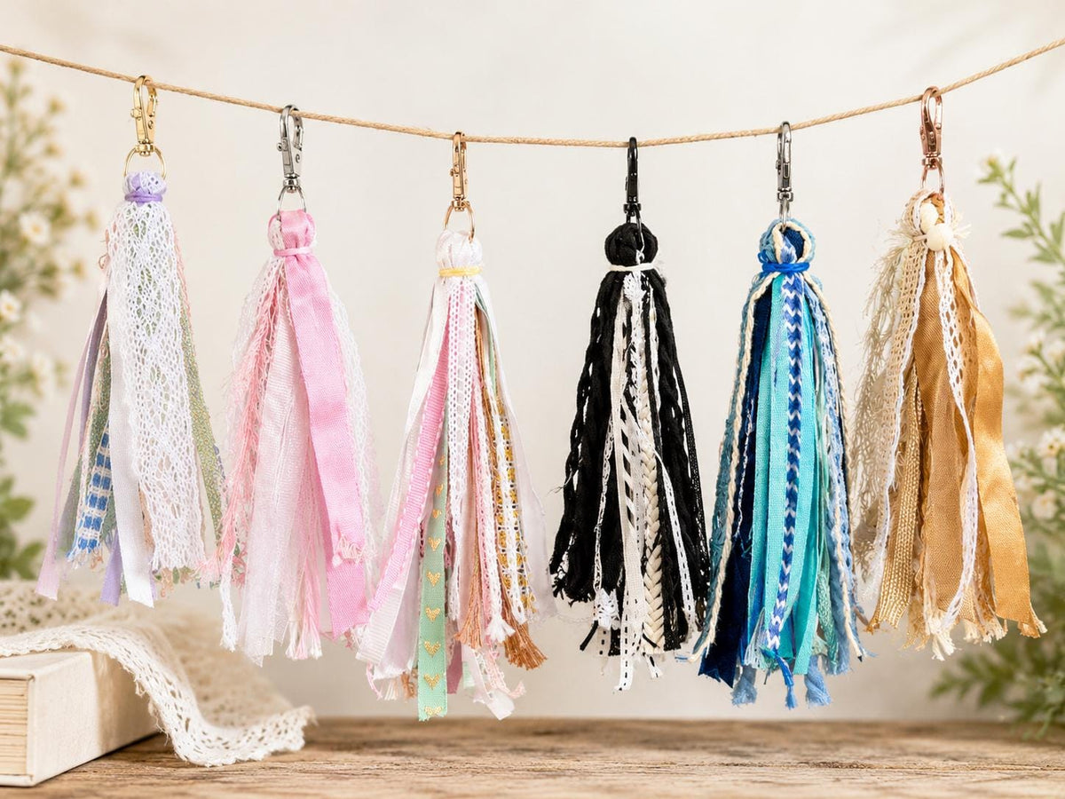 Handmade Ribbon Tassel Bag Charm | Purse Charm | Bible Bookmark | Keychain Accessory