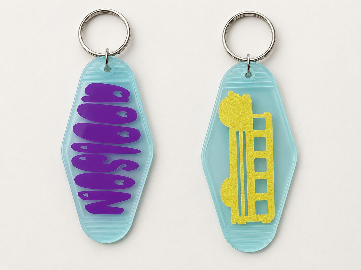 Personalized Motel Keychain | Kids Backpack Tag, Bus Tag, Lunch Box Charm