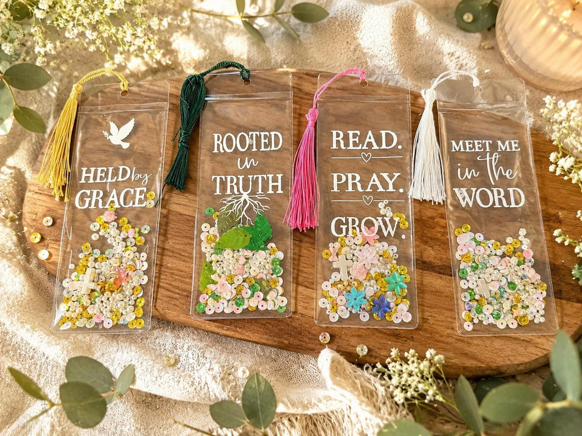 Christian Shaker Bookmark | Bible Verse Tassel Bookmark | Faith Journal Accessory