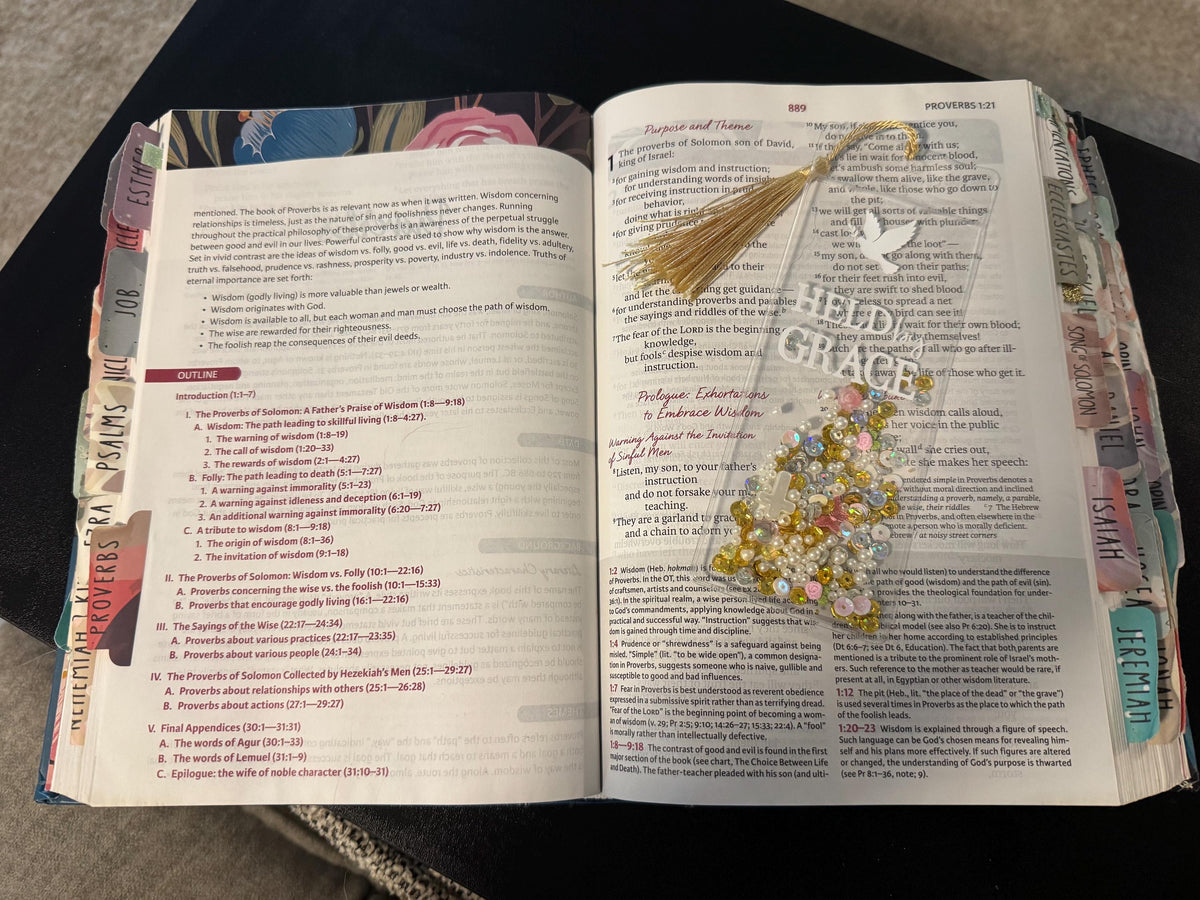 Christian Shaker Bookmark | Bible Verse Tassel Bookmark | Faith Journal Accessory