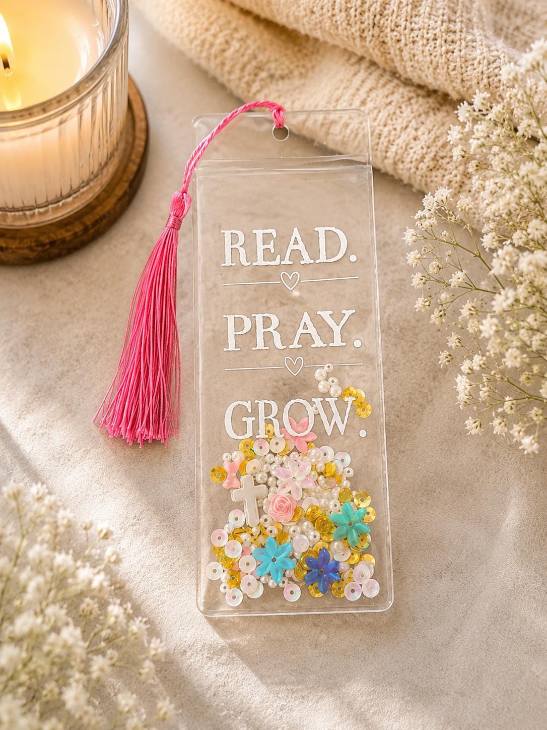 Christian Shaker Bookmark | Bible Verse Tassel Bookmark | Faith Journal Accessory