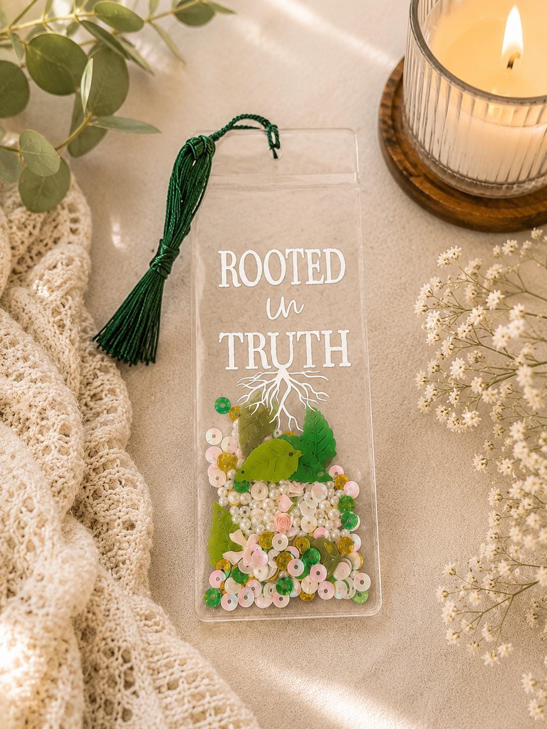 Christian Shaker Bookmark | Bible Verse Tassel Bookmark | Faith Journal Accessory