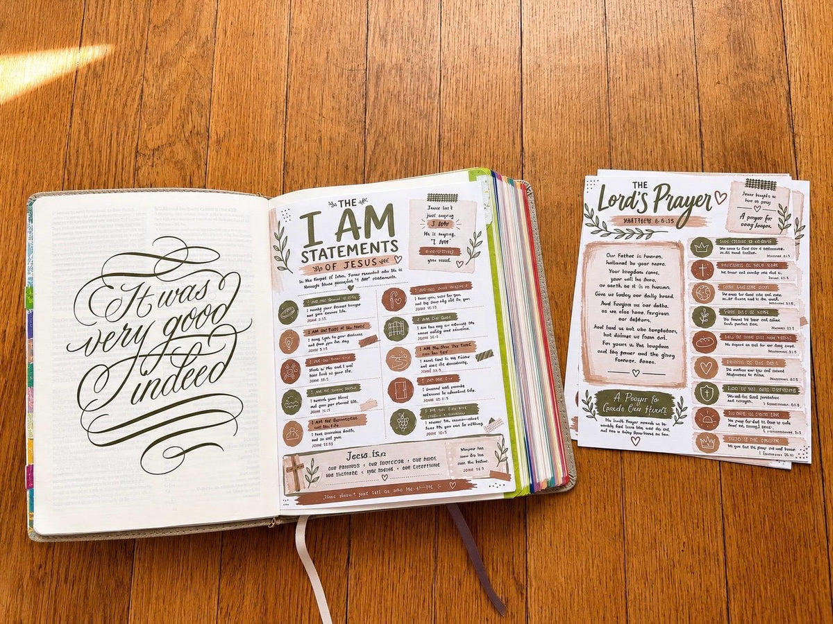 Bible Core Foundations Bible Tip-In Set, Homestead Colorway, Christian Journaling Inserts (6x8)