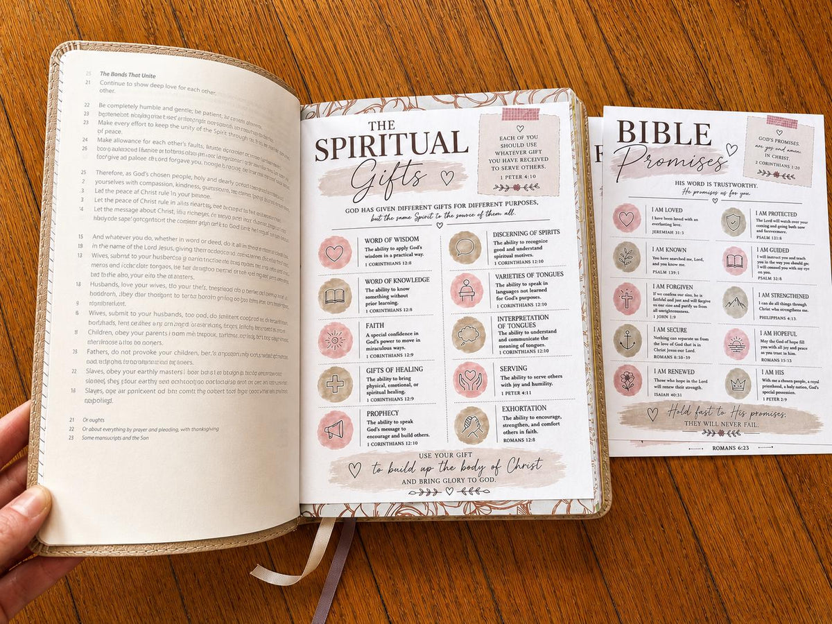 Bible Core Foundations Bible Tip-In Set, Cottage Colorway, Christian Journaling Inserts (6x8)