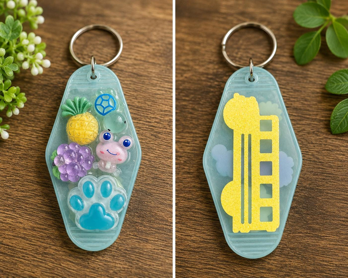 Personalized Motel Keychain | Kids Backpack Tag, Bus Tag, Lunch Box Charm