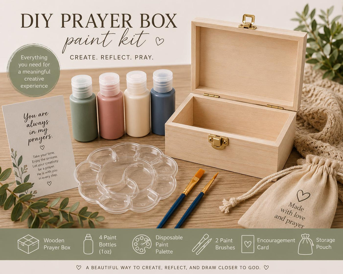 Hand-Painted Wooden Prayer Box Kit | Christian Craft Activity, Girls Night, Group Craft