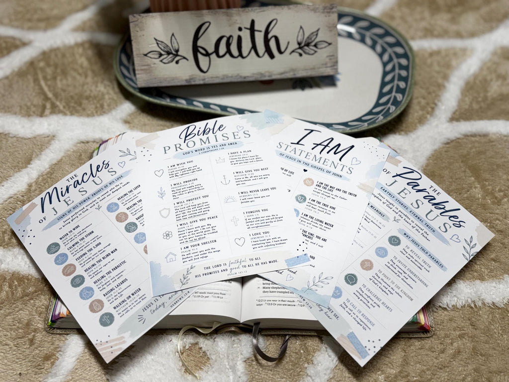 Bible Core Foundations Bible Tip-In Set, Coastal Colorway, Christian Journaling Pages (6x8)