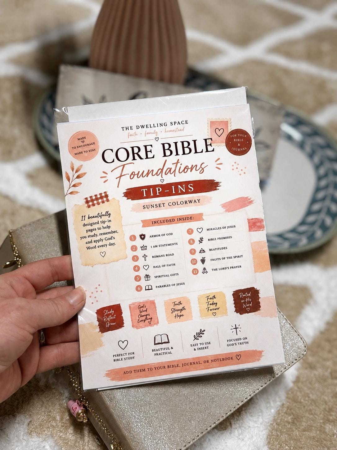 Custom Bible Foundations Tip-Ins, Personalized Colorway Bible Study Pages