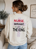 Christian Nurse Sweatshirt, Floral Cross Servant Daughter of King Crewneck - Classic Collection