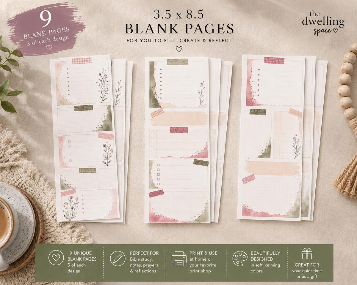 Wildflower Bible Tip In Pages, Journaling Pages, 38 Piece Set (Physical)