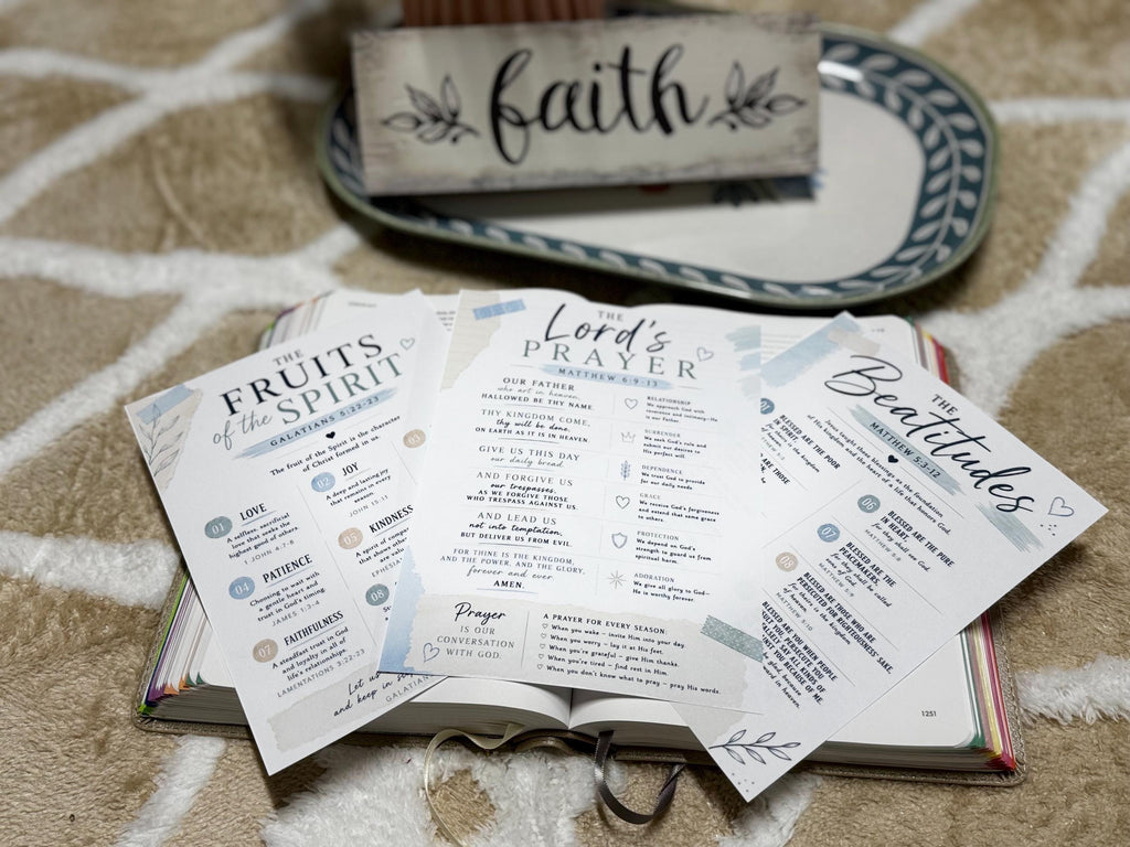 Bible Core Foundations Bible Tip-In Set, Coastal Colorway, Christian Journaling Pages (6x8)