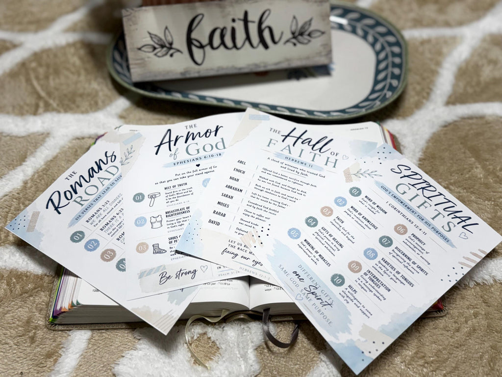 Bible Core Foundations Bible Tip-In Set, Coastal Colorway, Christian Journaling Pages (6x8)