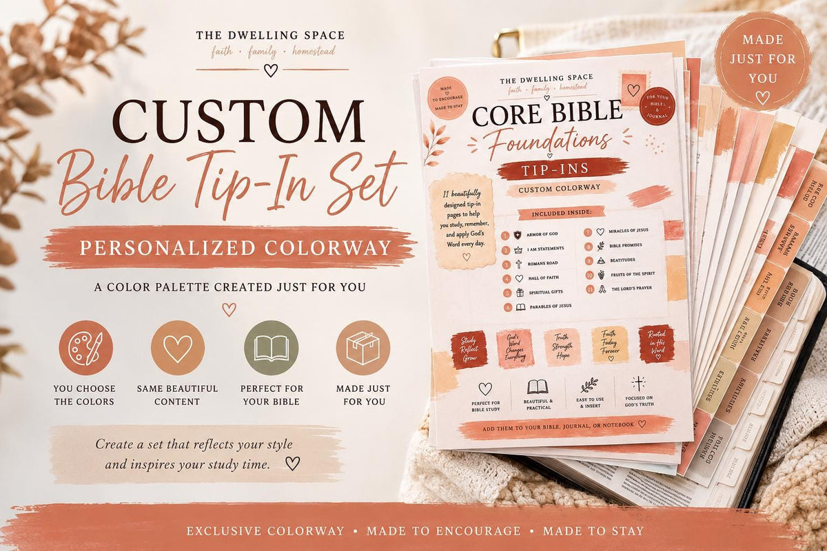 Custom Bible Foundations Tip-Ins, Personalized Colorway Bible Study Pages