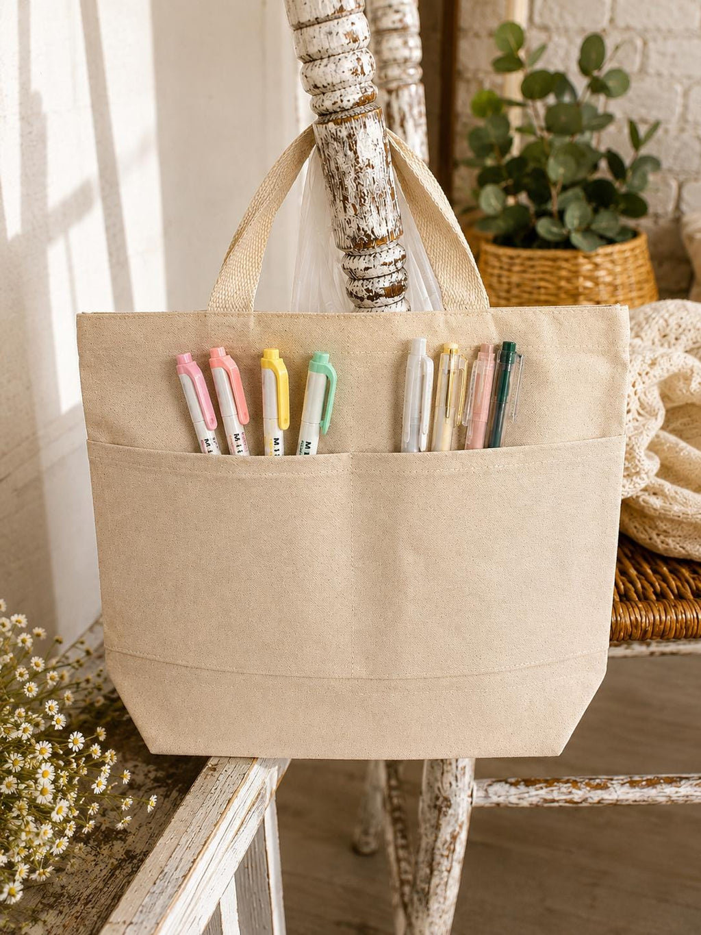 Canvas Tote Bag, Christian Faith Jesus Design, Bible Study Bag, Rose Gold Lettering
