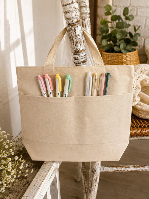 Canvas Tote Bag, Christian Faith Jesus Design, Bible Study Bag, Rose Gold Lettering
