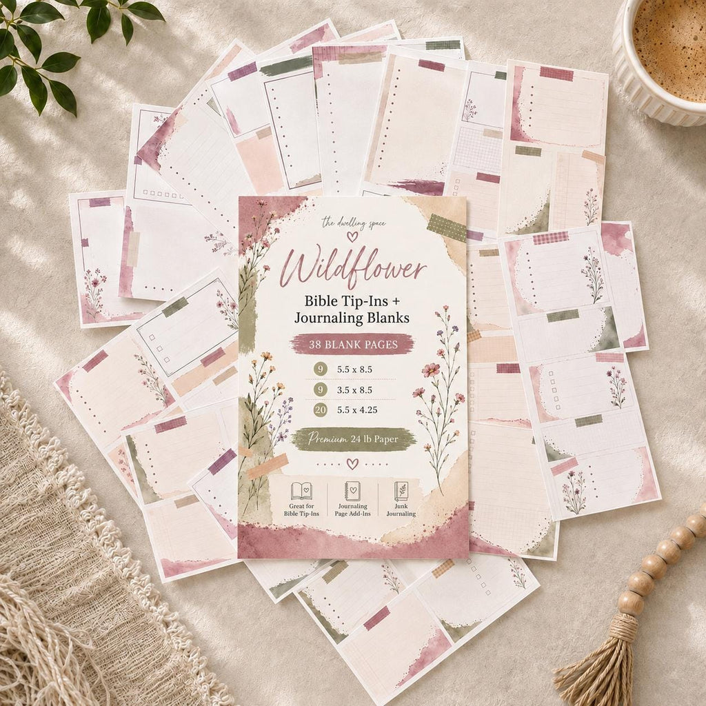 Wildflower Bible Tip In Pages, Journaling Pages, 38 Piece Set (Physical)